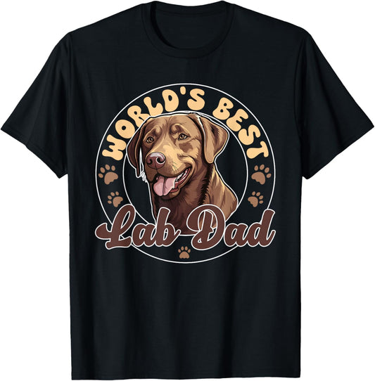 Chocolate Labrador Retirever Dog World's Best Lab Dad T-Shirt