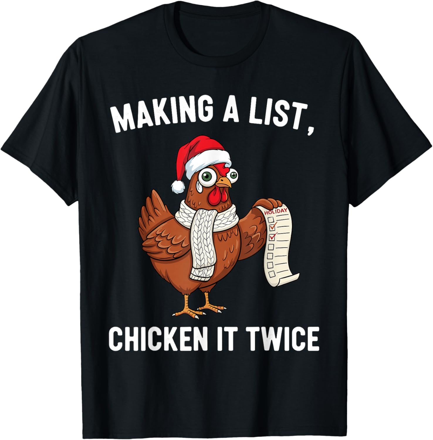 Chicken Christmas Shirt, Making A List Chicken It Twice
