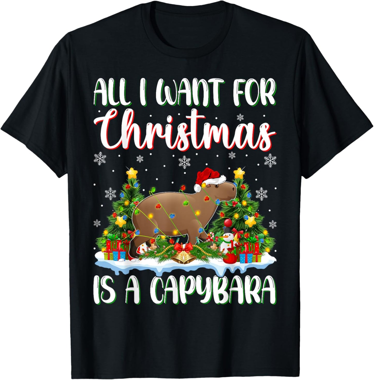 Xmas Lighting Santa All I Want For Christmas Is A Capybara