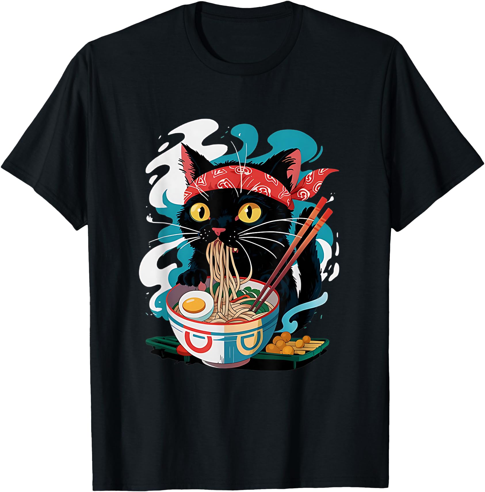 Cute Kawaii Cat Eating Ramen Japanese Aesthetic