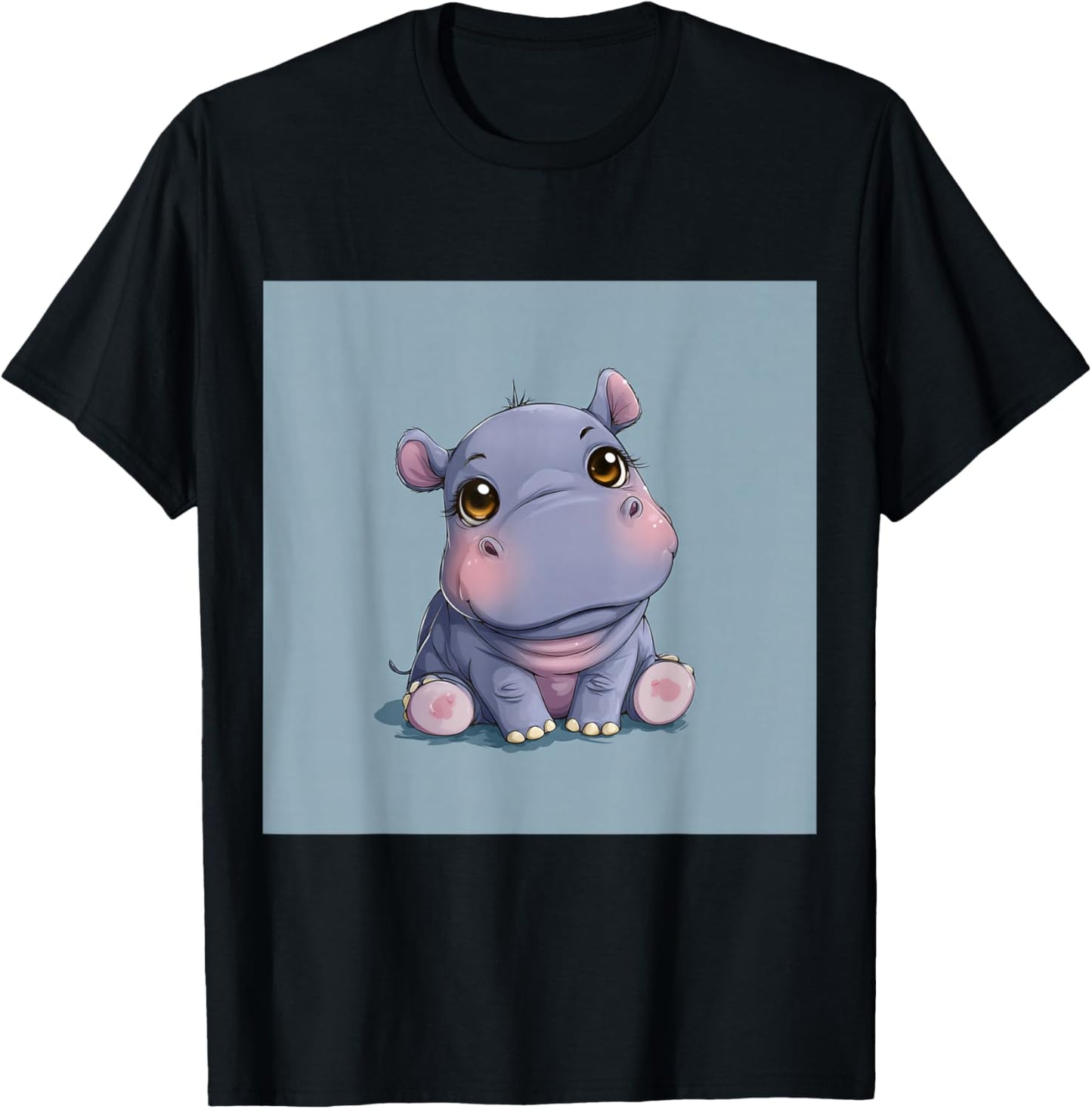 Cute Cartoon Hippo Chibi Style Cute Baby Hippo