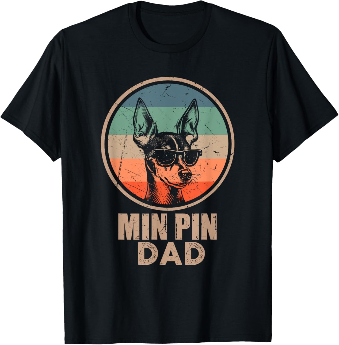 Vintage Min Pin Dog Dad Gifts for Men Dad Dog Lover Xmas