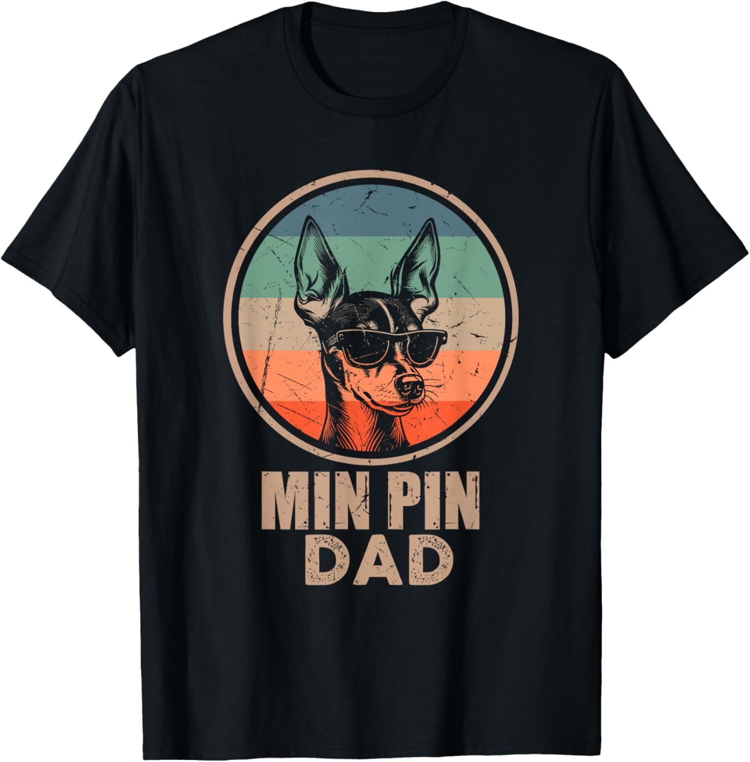 Vintage Min Pin Dog Dad Gifts for Men Dad Dog Lover Xmas