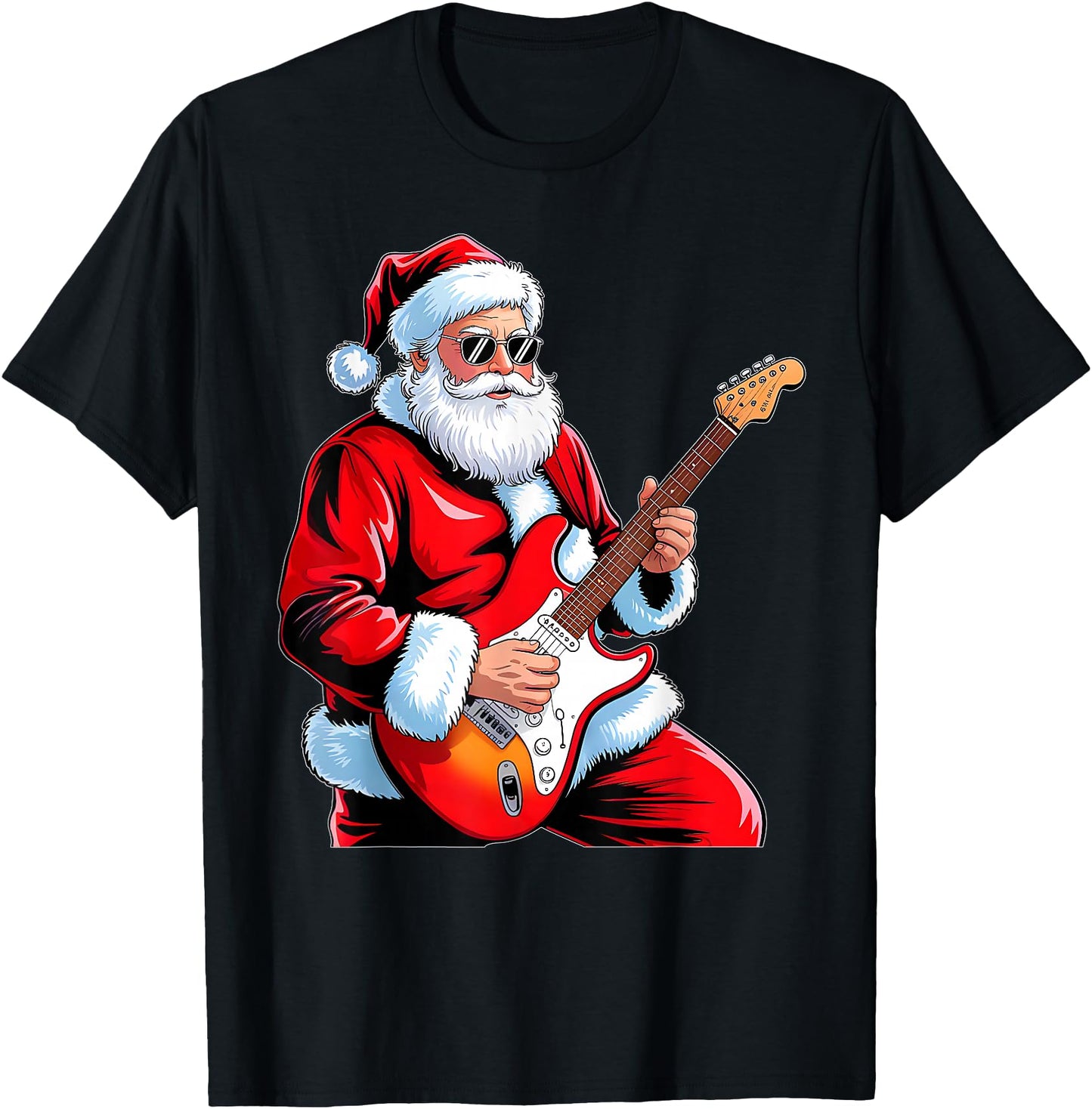 Rock Guitar Santa Claus Playing Guitar Christmas Men Boys