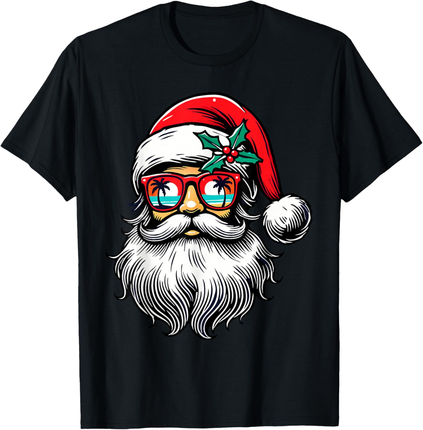 Santa Face Retro Sunglasses Hawaii Christmas Xmas Tropical