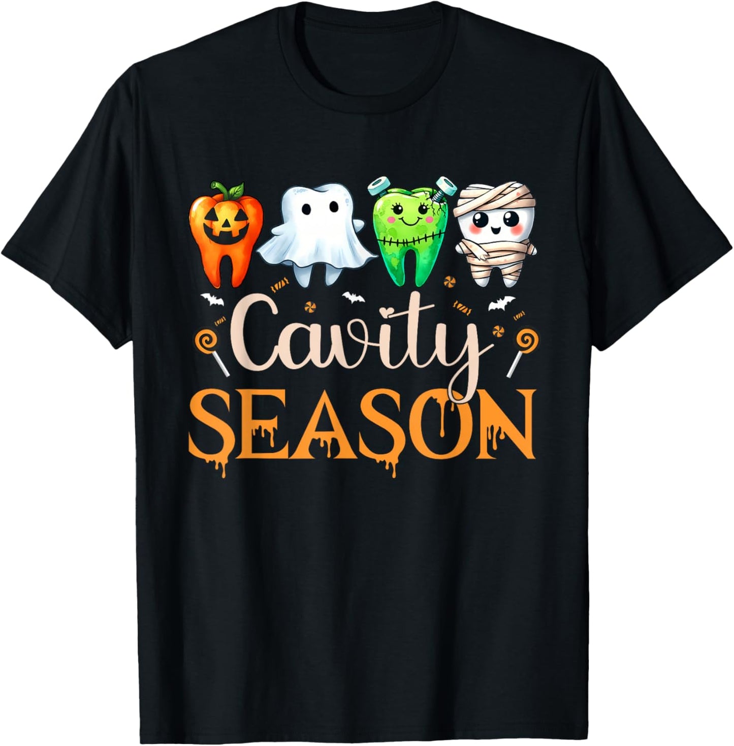 Cavity Season Ghosts Halloween Dental Hygienist Or Assistant T-Shirt