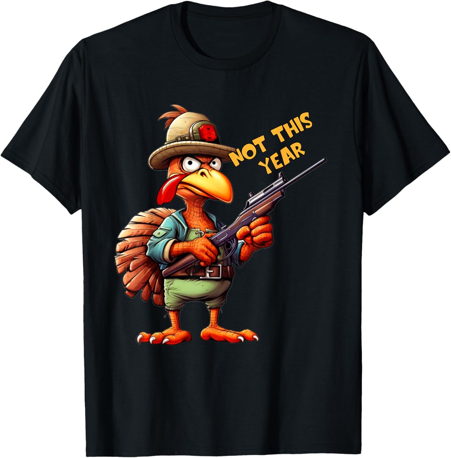 Thanksgiving Turkey With Gun Rifle Angry Holiday Bird Funny