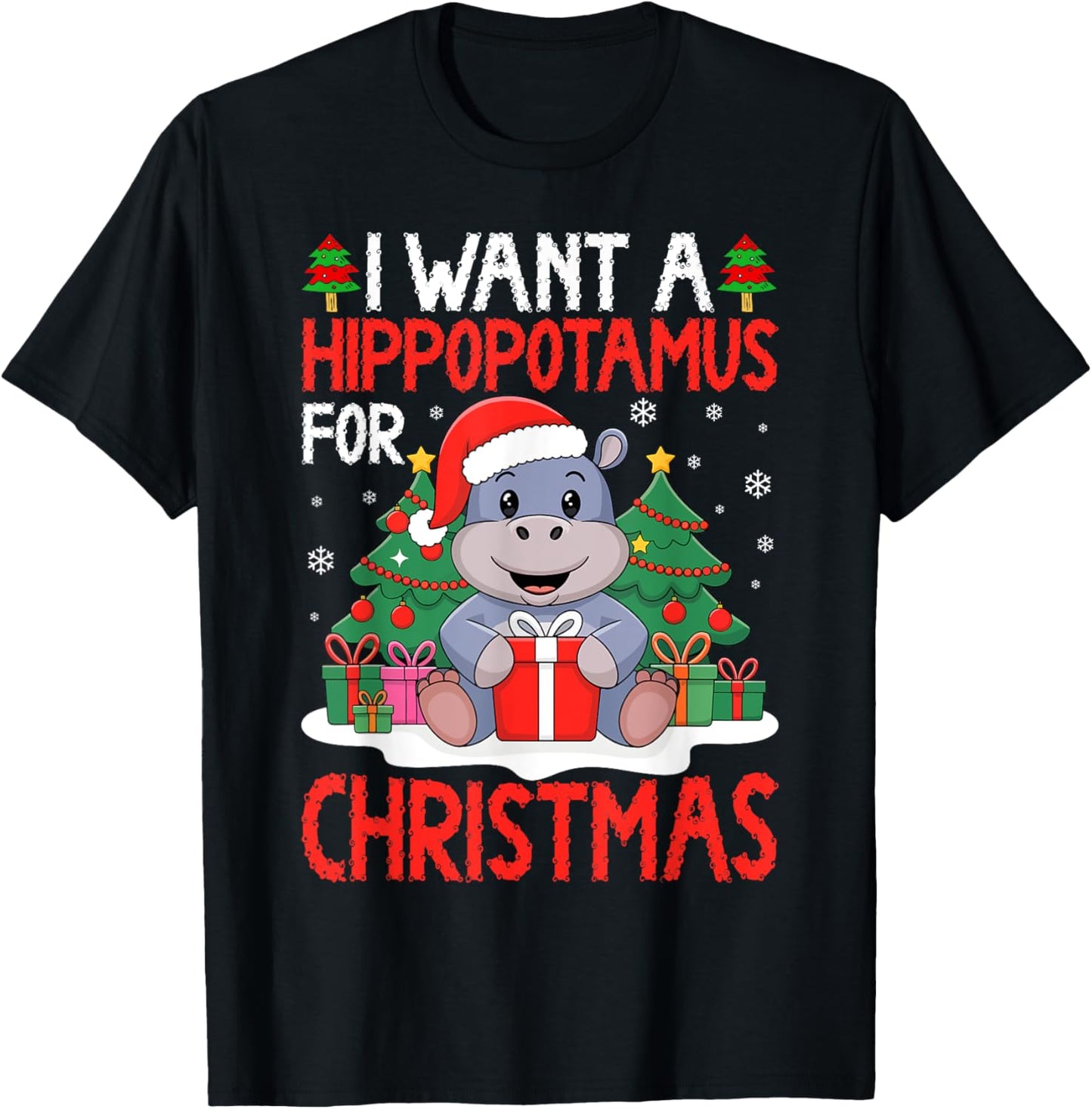 I Want A Hippopotamus For Christmas Shirt Xmas Hippo Lover