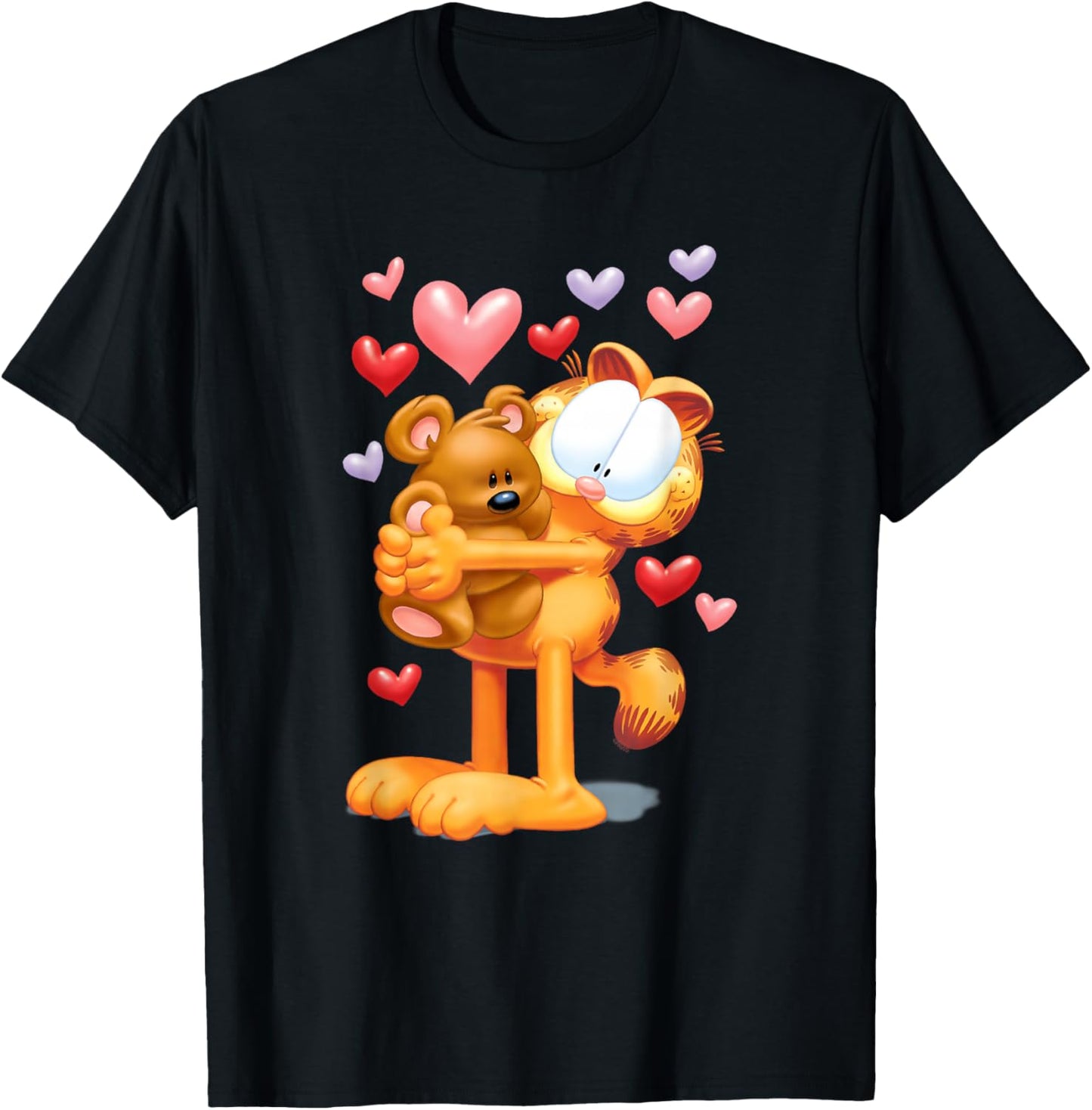 Garfield Hugging Pooky Hearts 3D Valentine's Day Cartoon Cat
