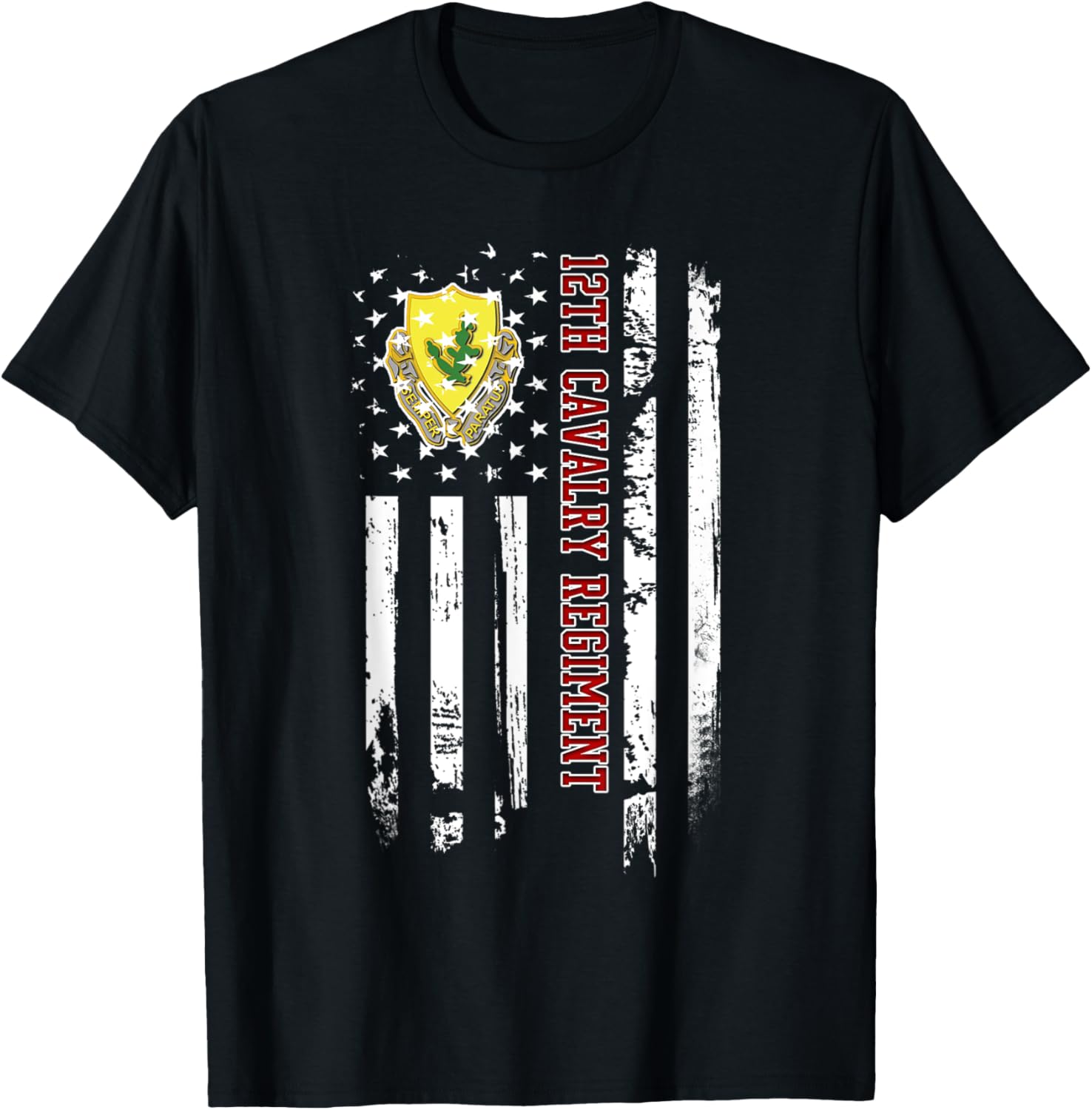 12th Cavalry Regiment Veteran USA Flag Veterans Day Xmas