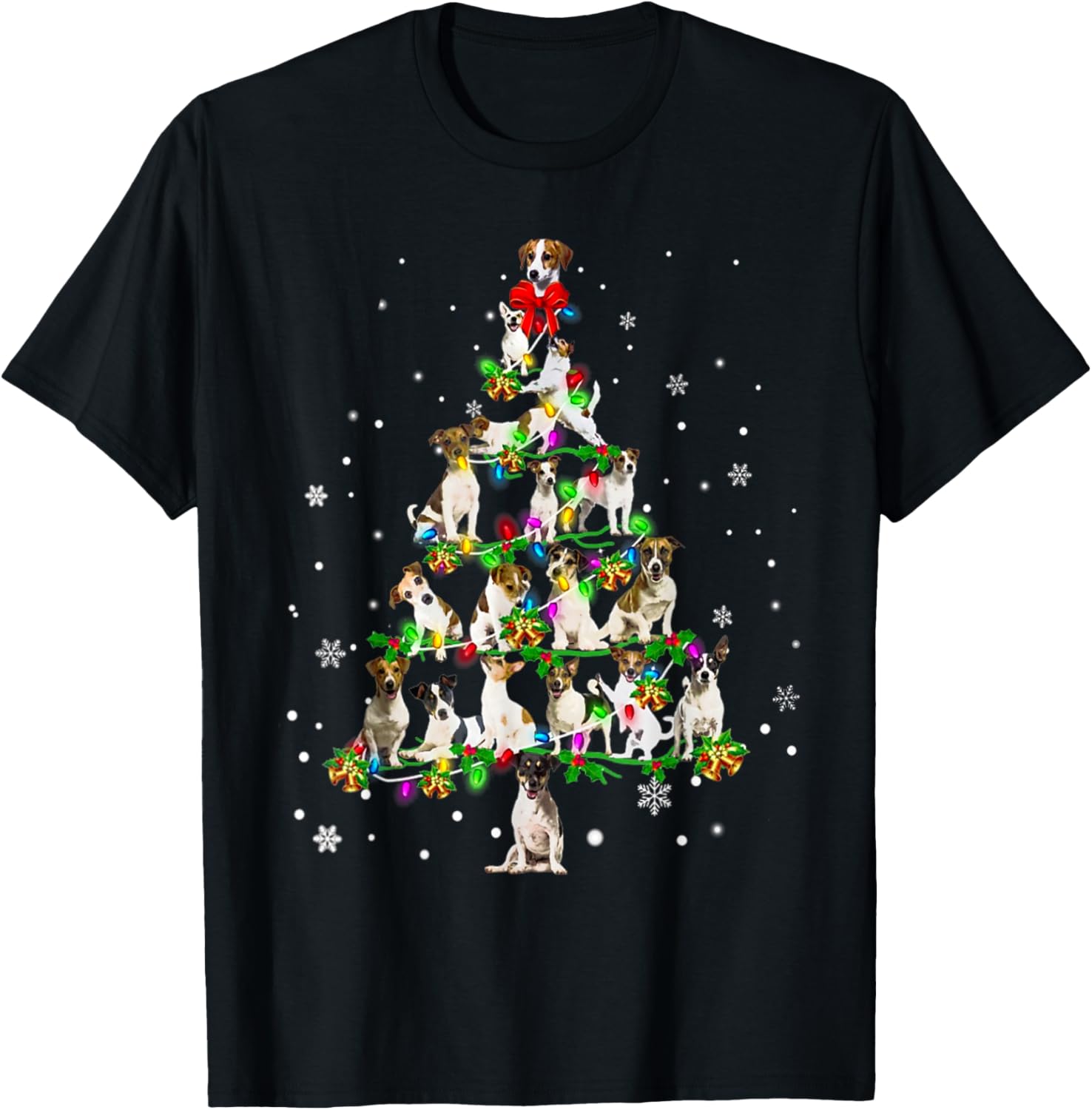 Cute Jack Russell Terrier dog Christmas Tree gift decor Xmas T-Shirt for Men Women Kids