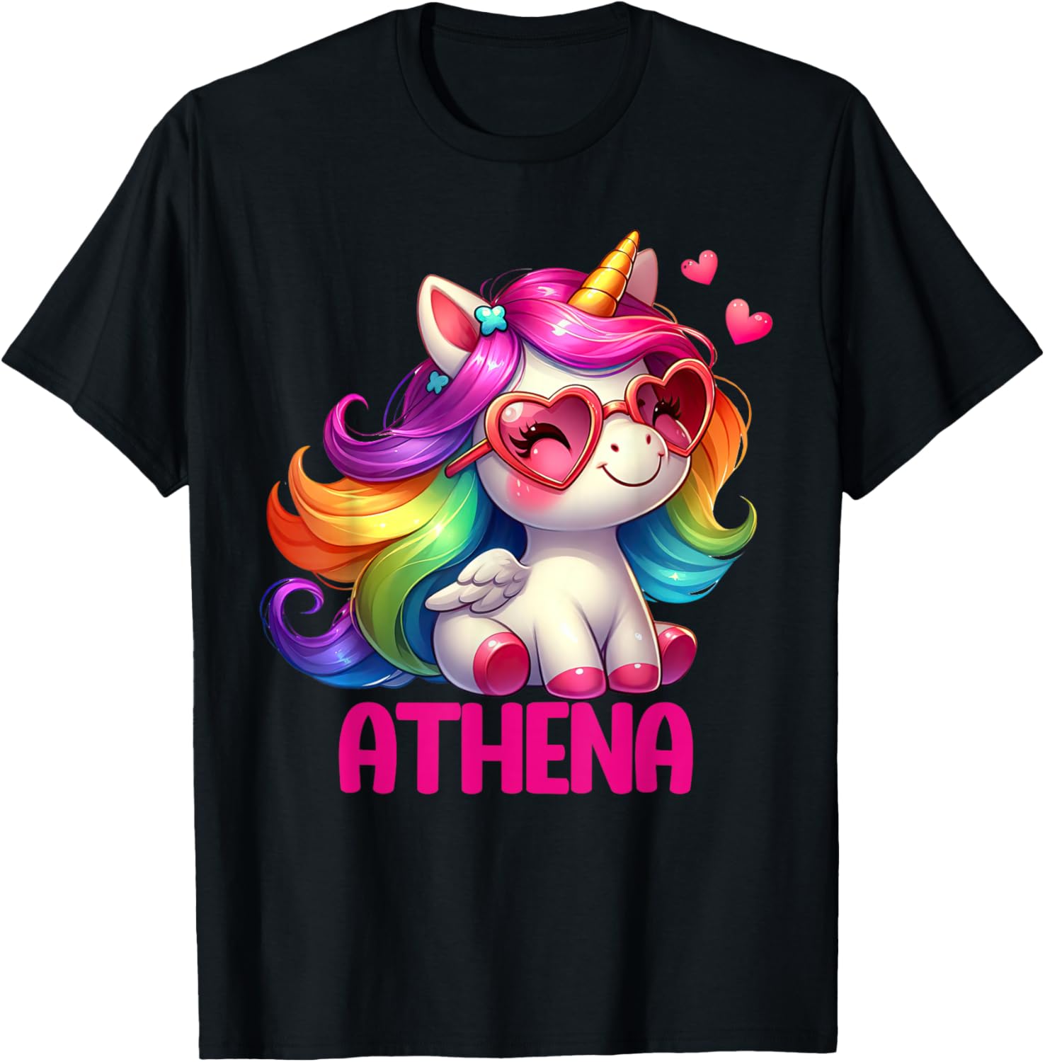 Athena Personalized Name Colorful Unicorn Women Girls
