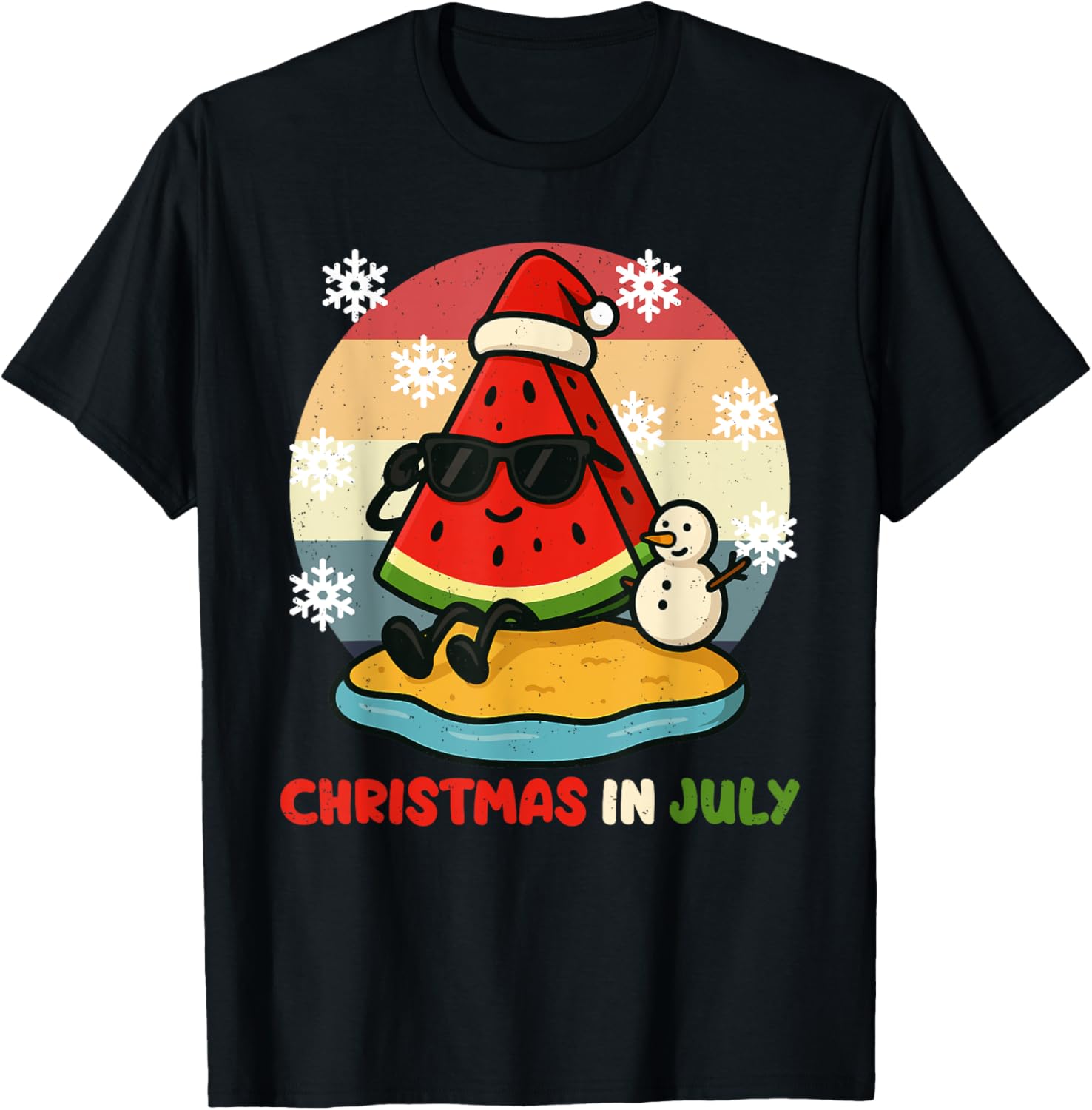 Watermelon Santa Hat Snowman Christmas In July Summer X-mas