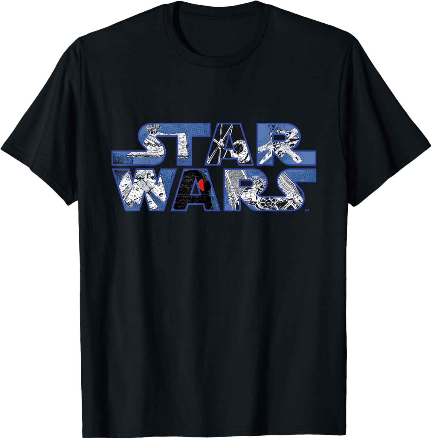 Star Wars Logo Millennium Falcon and Death Star