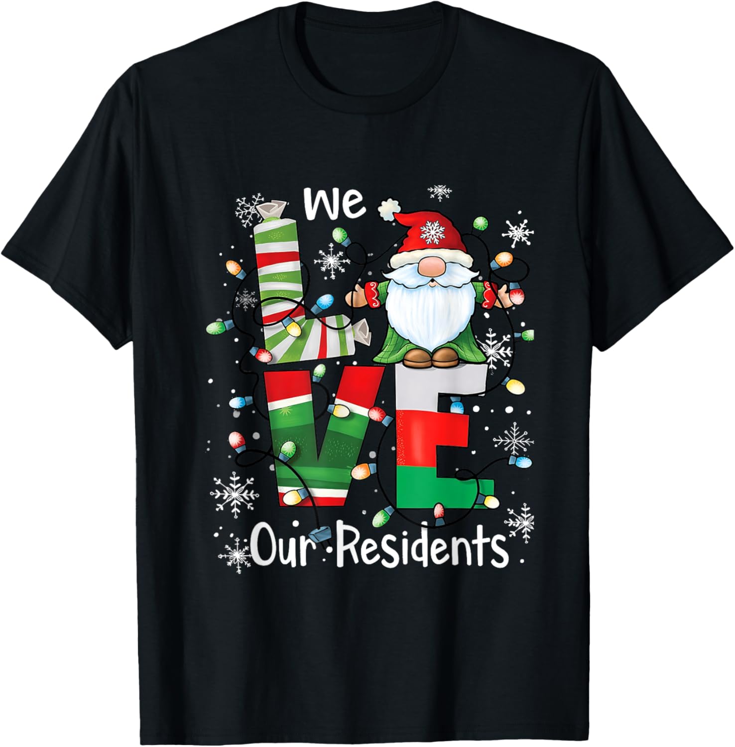 Love our residents Funny Caregiver Christmas Gnome Caregiver
