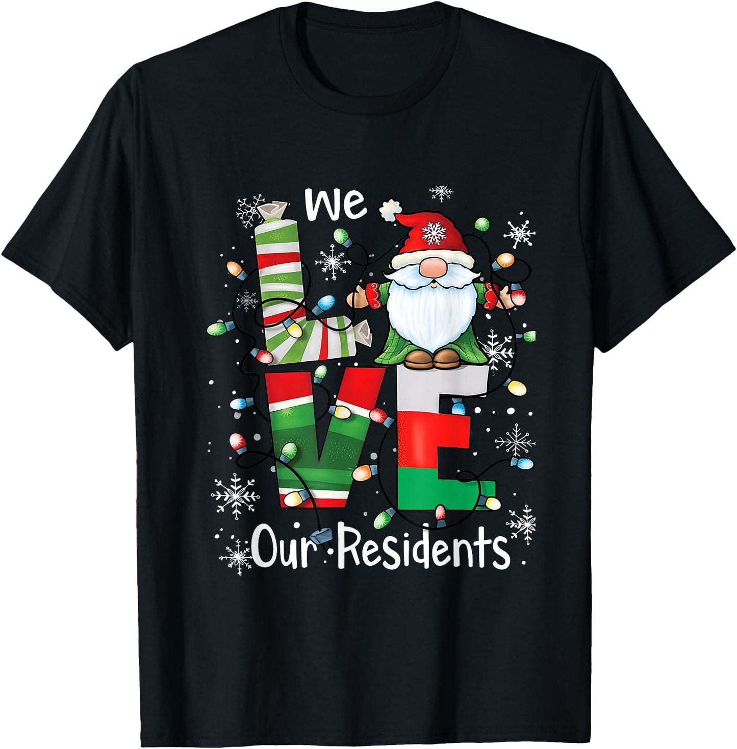Love our residents Funny Caregiver Christmas Gnome Caregiver
