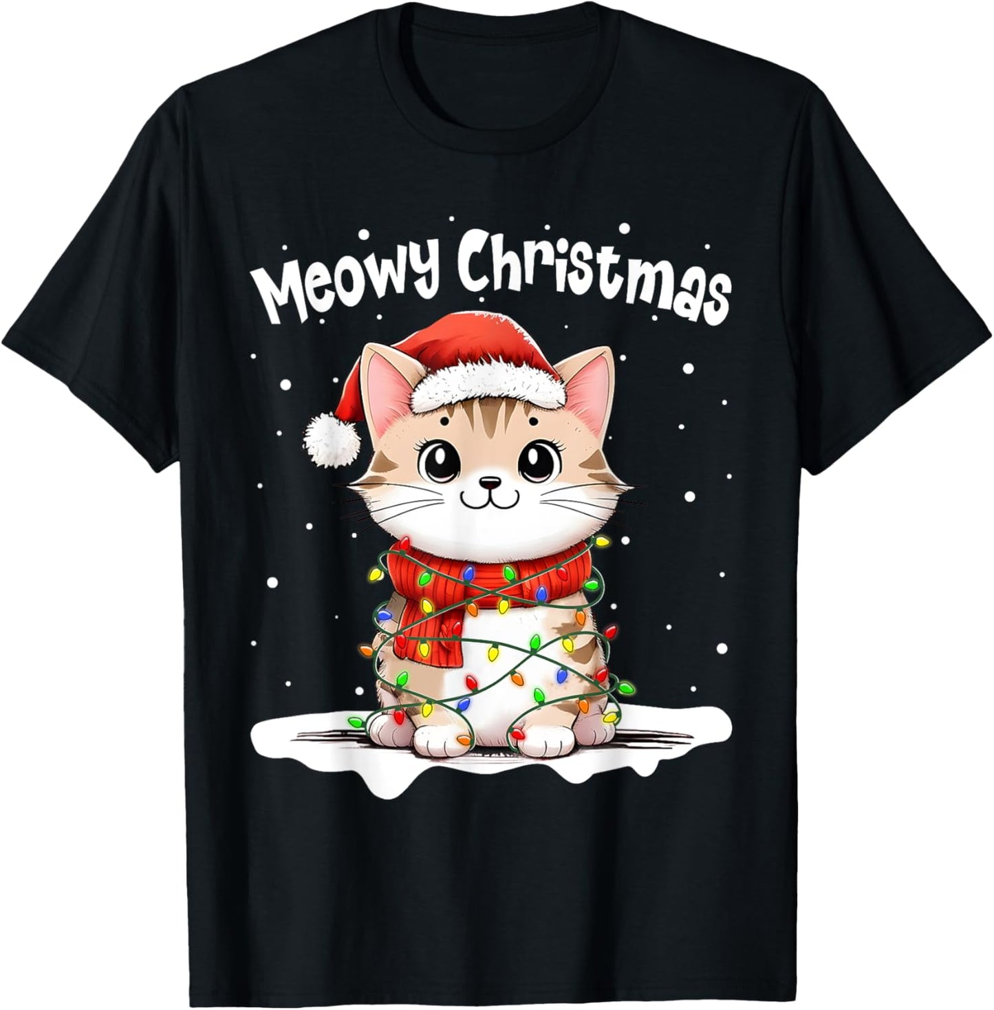 Meowy Catmas Cat Christmas Cute Kitten Cat Santa Xmas Family T-Shirt for Men Women Kids