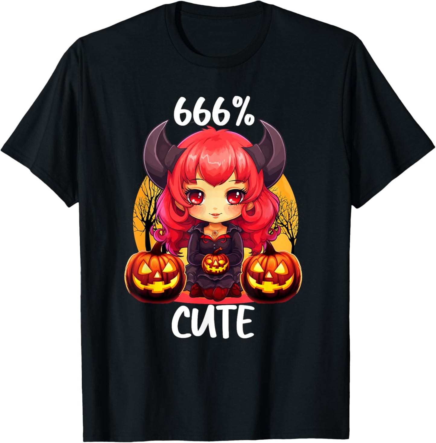 666% Cute Chibi Girl Devil Halloween
