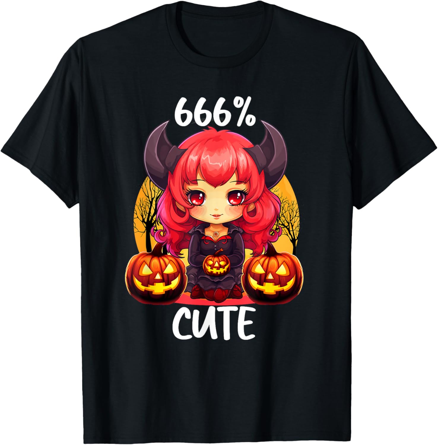 666% Cute Chibi Girl Devil Halloween