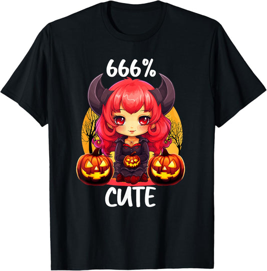 666% Cute Chibi Girl Devil Halloween