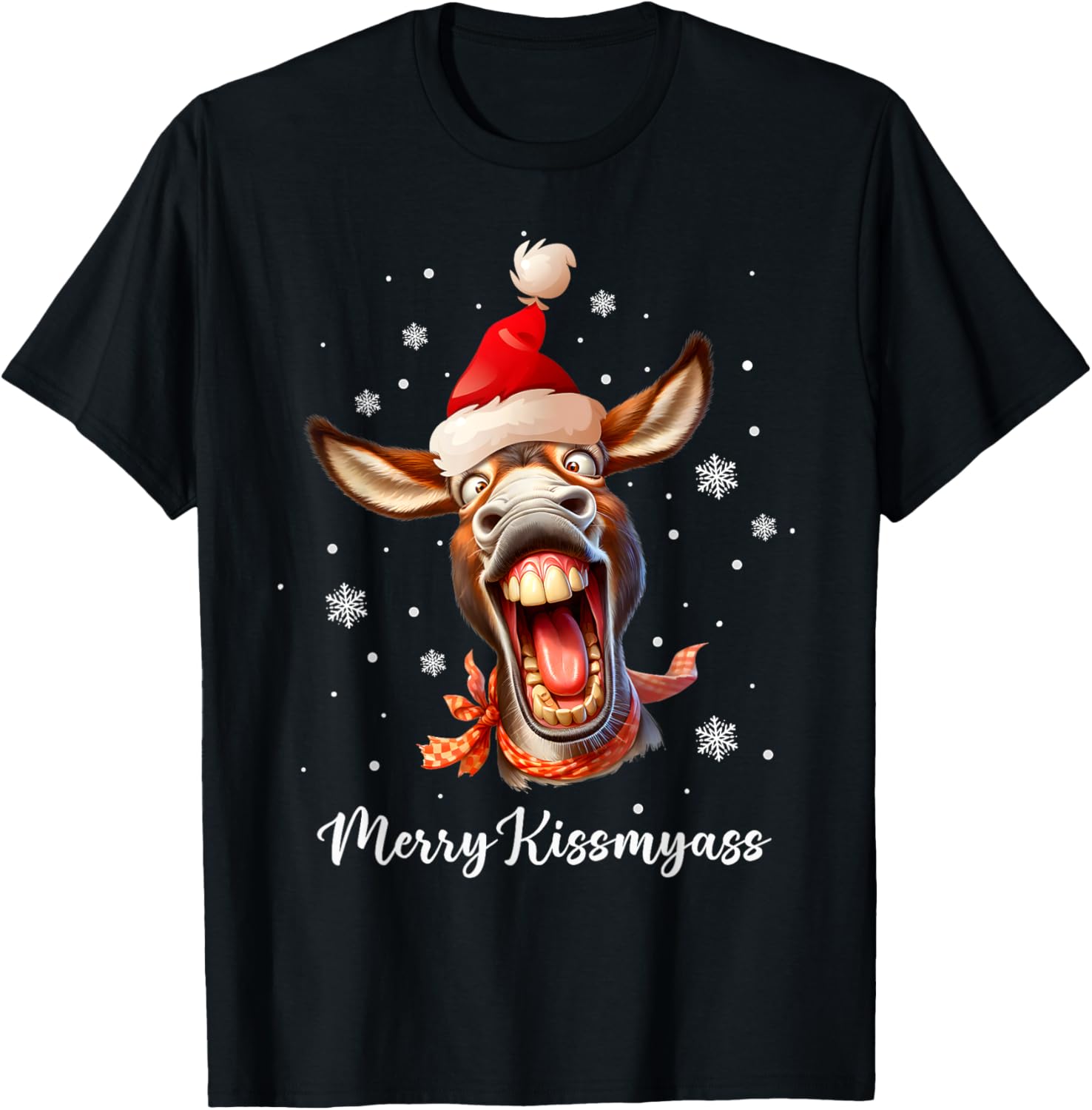 Merry Kissmyass Donkey Sarcastic Xmas Funny Pajama Christmas