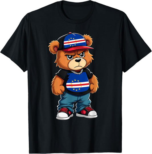 Cape Verdean Flag Teddy Bear Cape Verde Hip Hop T-Shirt