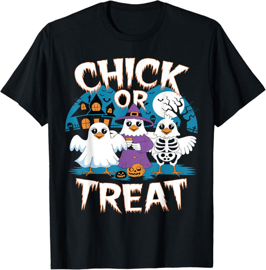Chick Or Treat Funny Witch Chicken Halloween Spooky Season T-Shirt
