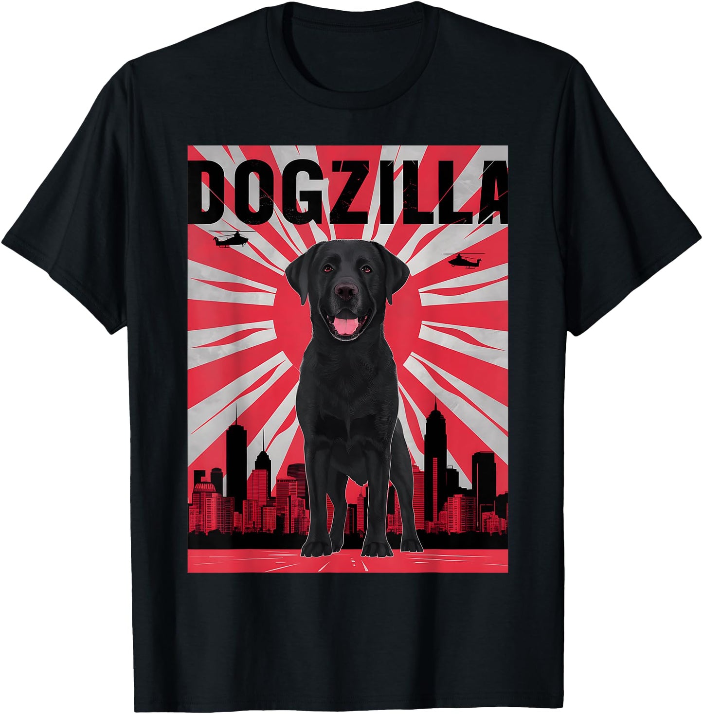 Funny Retro Japanese Dogzilla Black Labrador Retriever