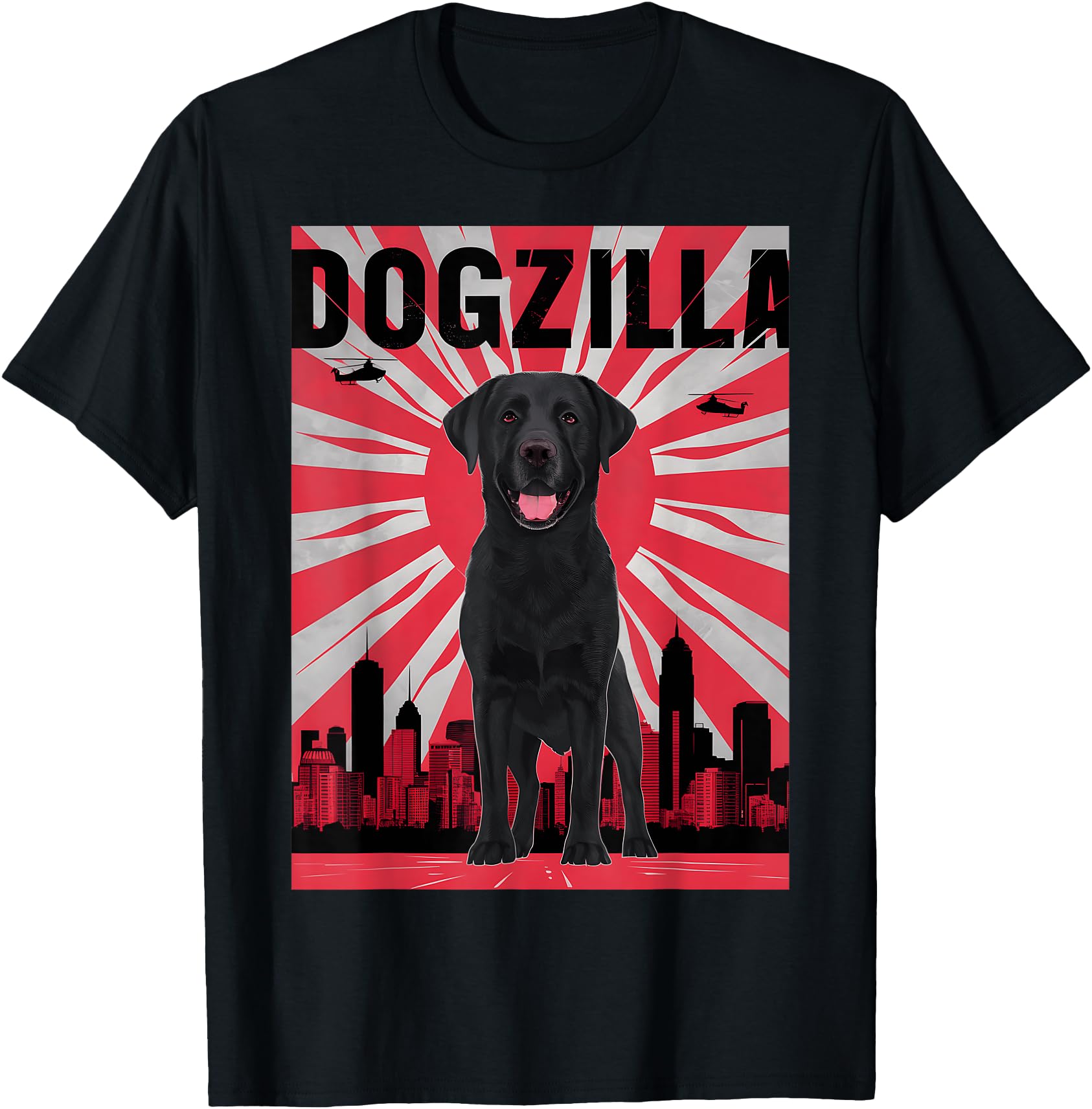 Funny Retro Japanese Dogzilla Black Labrador Retriever