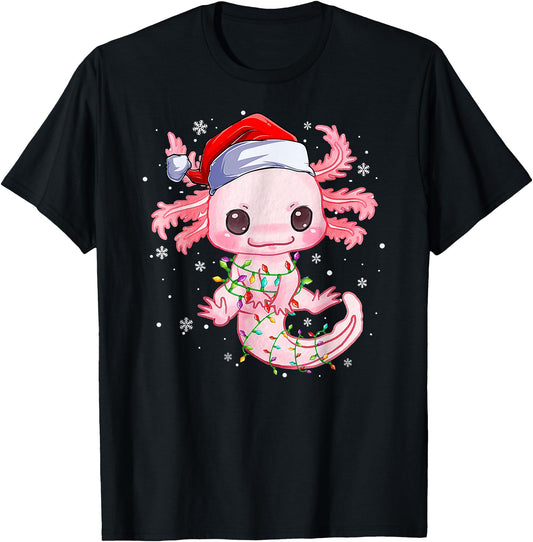 Christmas Axolotl Santa Hat Lights Japanese Cute Anime Xmas
