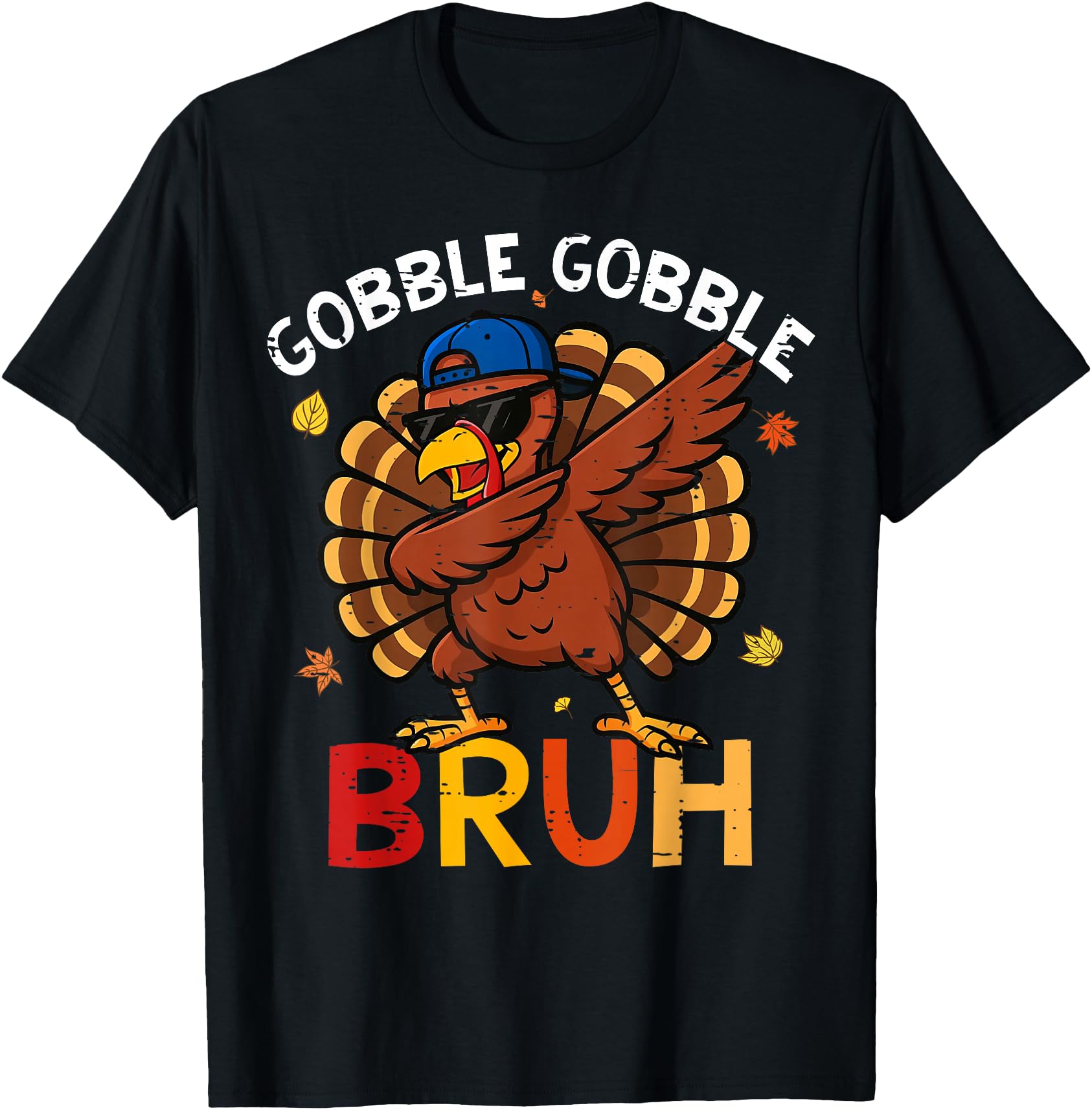 Bruh Funny Thanksgiving Dabbing Turkey Gobble Shirt Boy