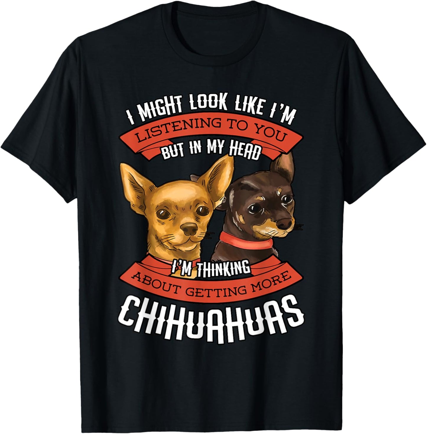 Chihuahua Thinking About Dog Breed Animal Lover T-Shirt