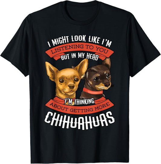 Chihuahua Thinking About Dog Breed Animal Lover T-Shirt