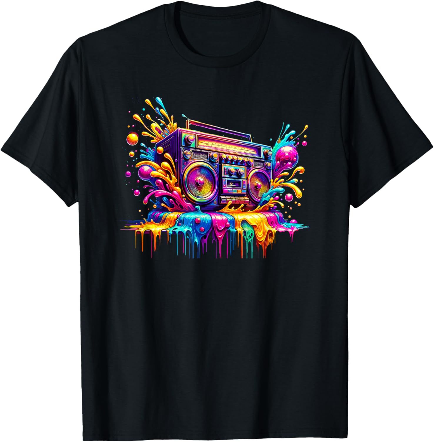 Splash Art Boombox Old School 80s Music Hip Hop