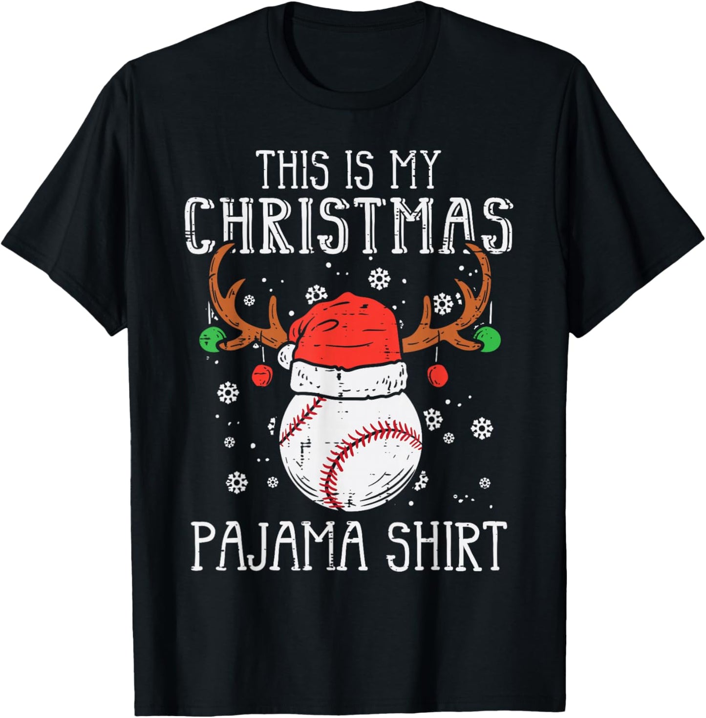 This Is My Christmas Pajama Shirt Baseball Xmas Sports