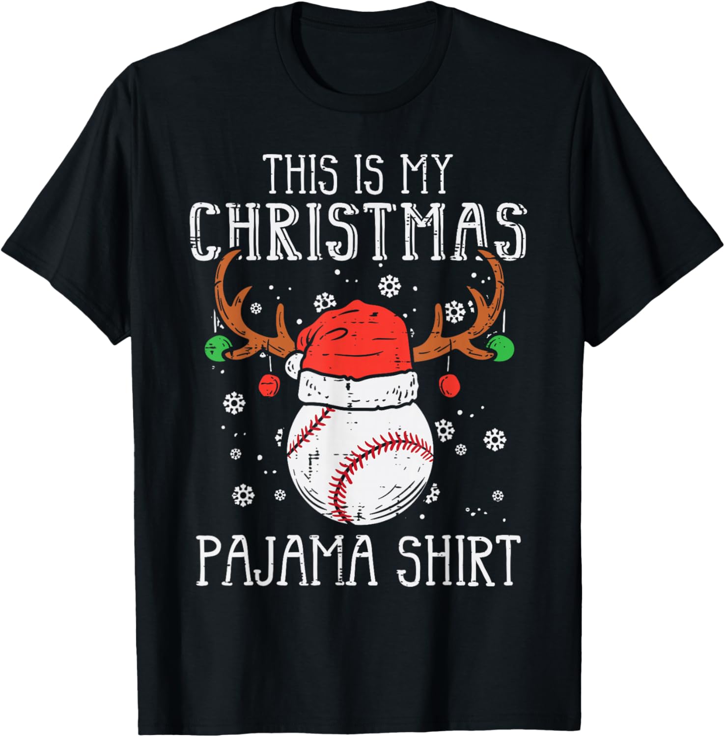 This Is My Christmas Pajama Shirt Baseball Xmas Sports