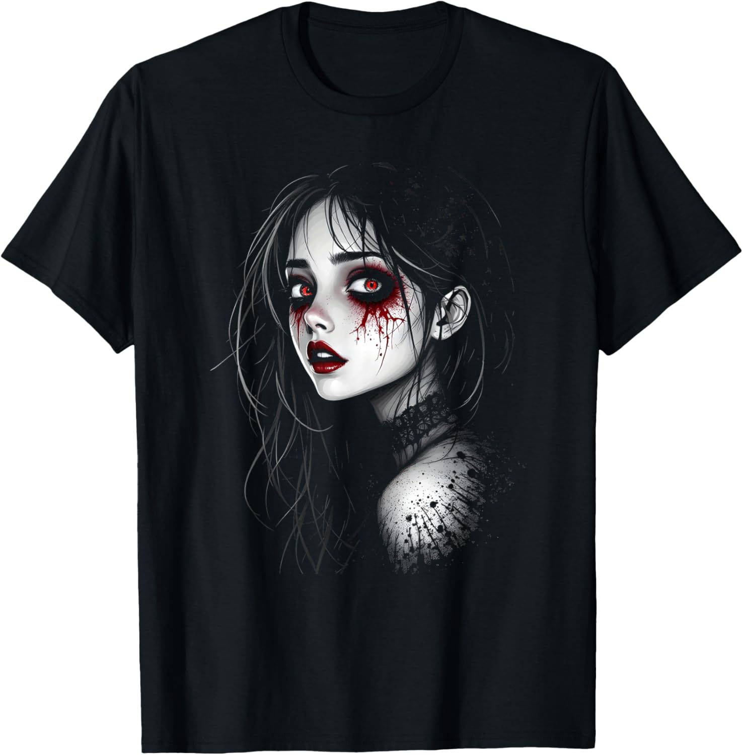 Horror Anime Manga Tee I Gothic Outfit I Japanese Chibi Girl