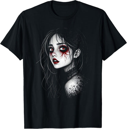 Horror Anime Manga Tee I Gothic Outfit I Japanese Chibi Girl