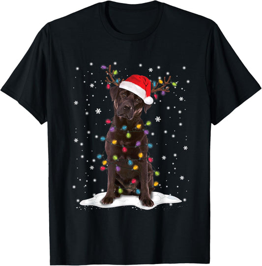 Chocolate Lab Labrador Christmas Tree Lights Pajama Dog Xmas