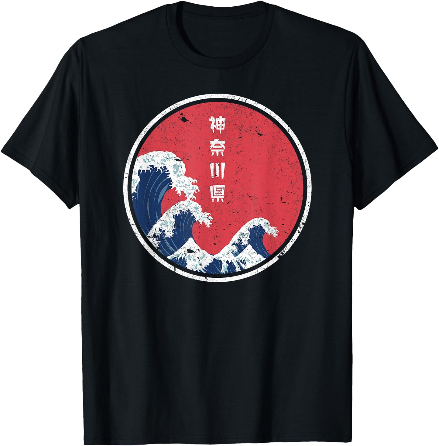 Japanese Shirt. Retro Style Kanagawa, The Great Wave