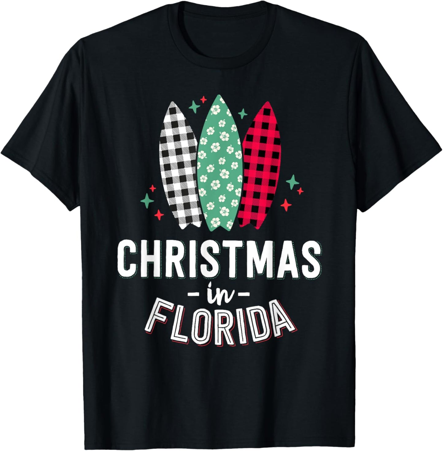 Christmas in Florida Family Vacation Tropical Beach Xmas T-Shirt for Men Women Kids