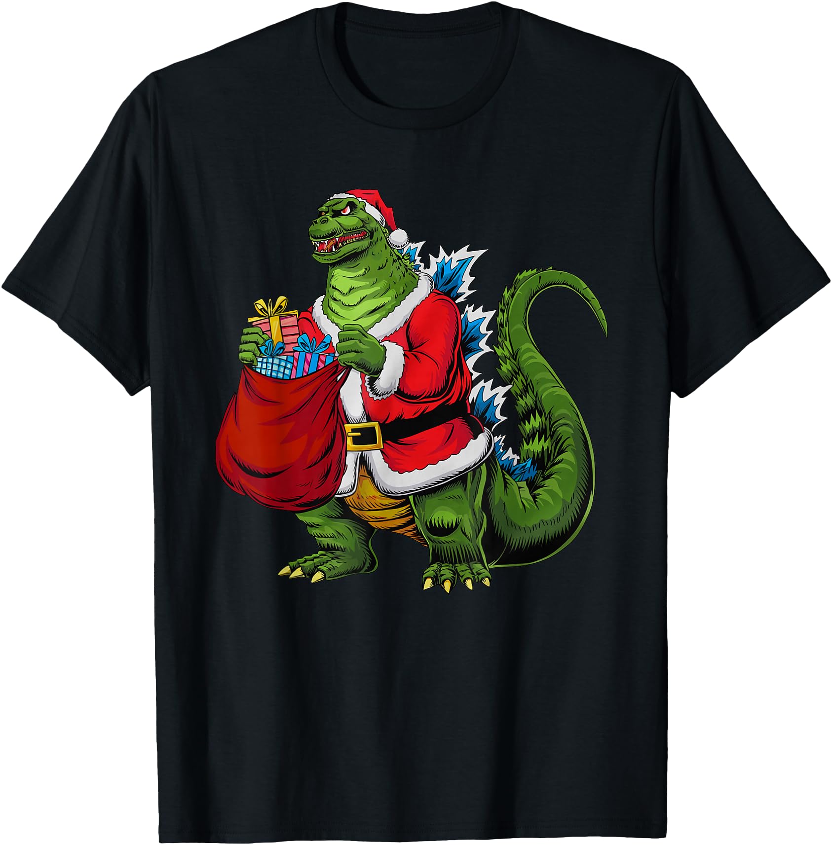 Japanese Santa Christmas Kaiju Funny Art Men Women