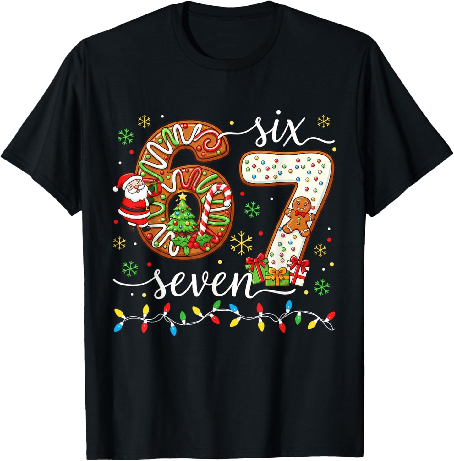 67 Christmas Six Seven Meme Gingerbread Santa Light Xmas