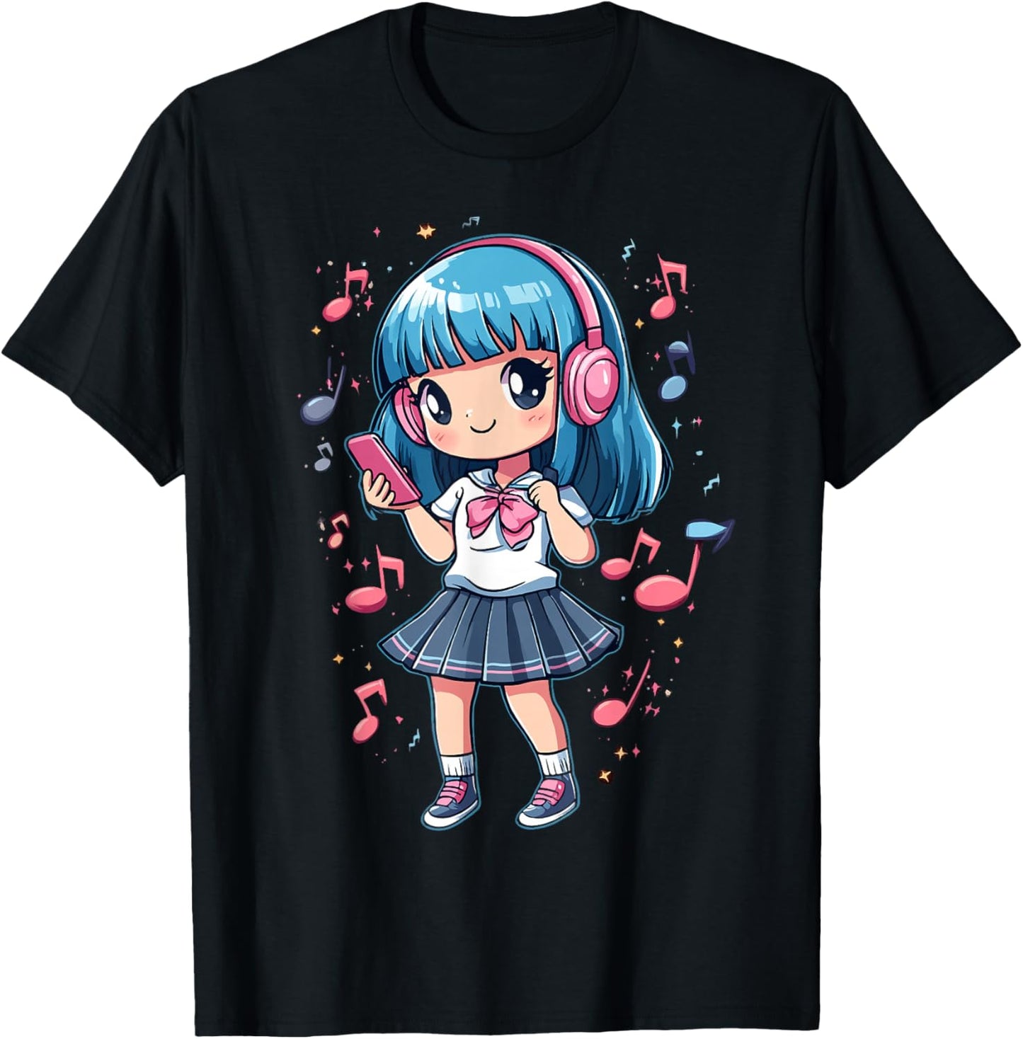 Anime Music Girl Teen Chibi Graphic