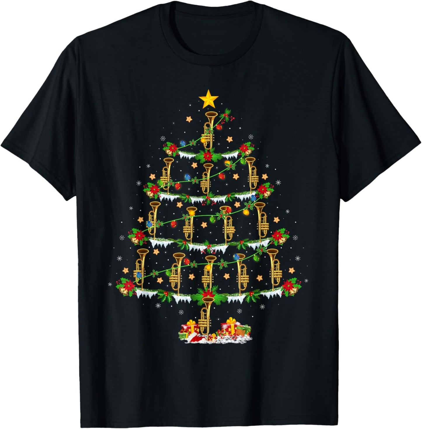 Music Lover Xmas Lights Musical Trumpet Christmas Tree