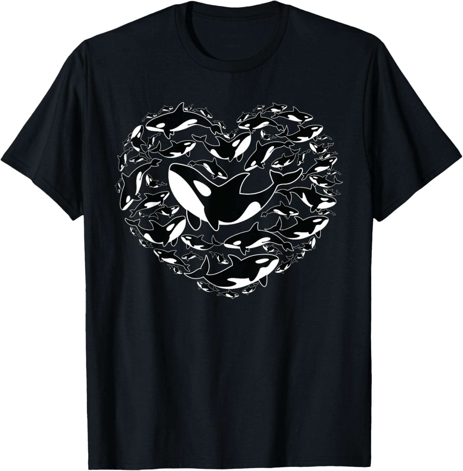 Valentine's Day Orca Whale Sea Panda as Men Women Kids T-Shirt