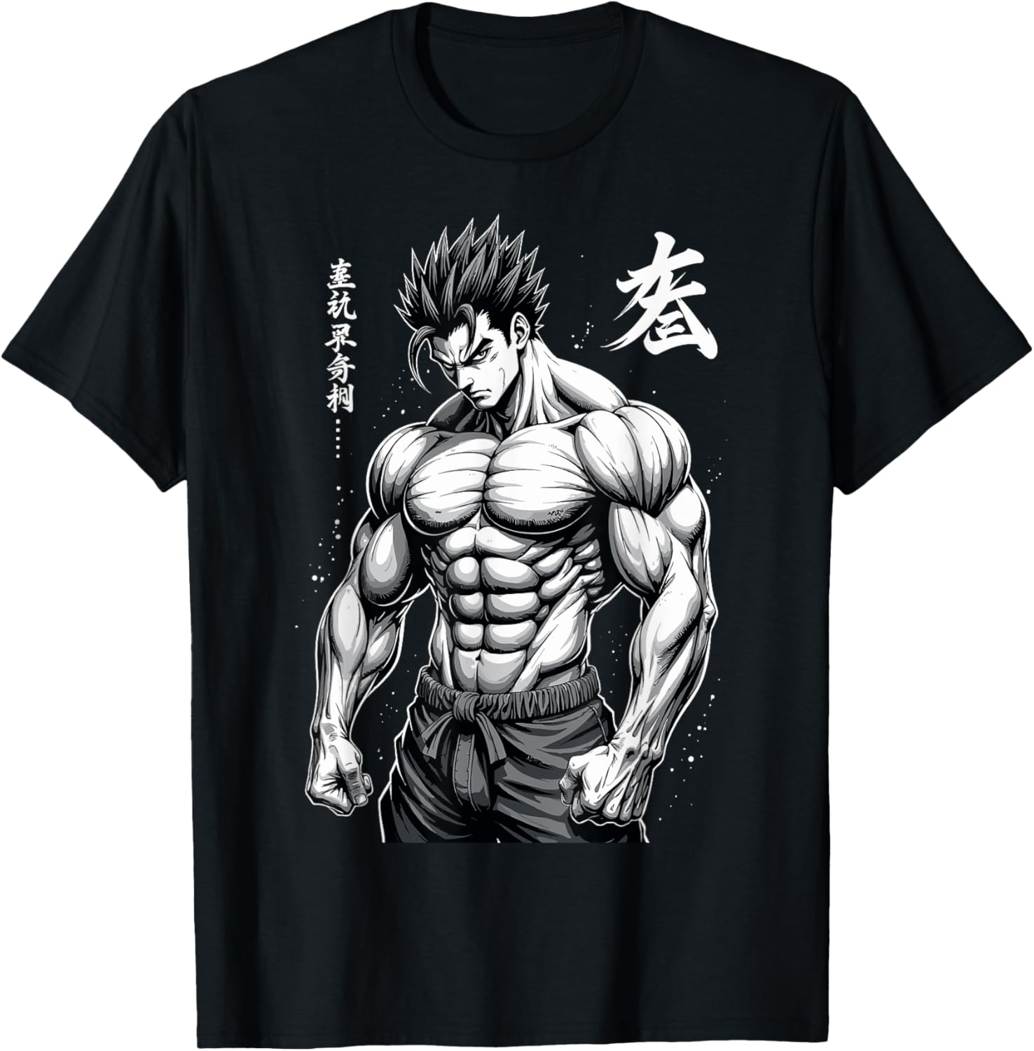 Powerlifter Japanese Anime Style Muscle Bodybuilder Gym