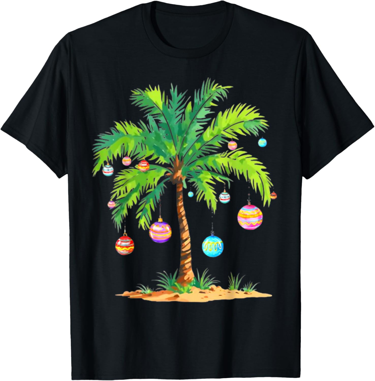 Christmas Palm Tree Coconut Light Hawaiian Tropical Xmas