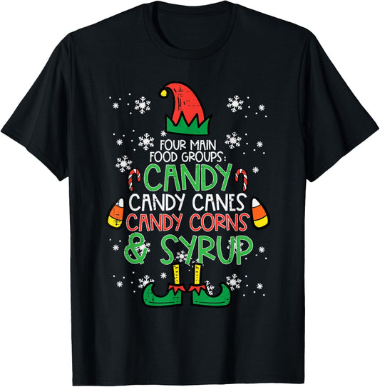 Christmas Food Groups Funny Xmas Candy Cane Men Women Kids