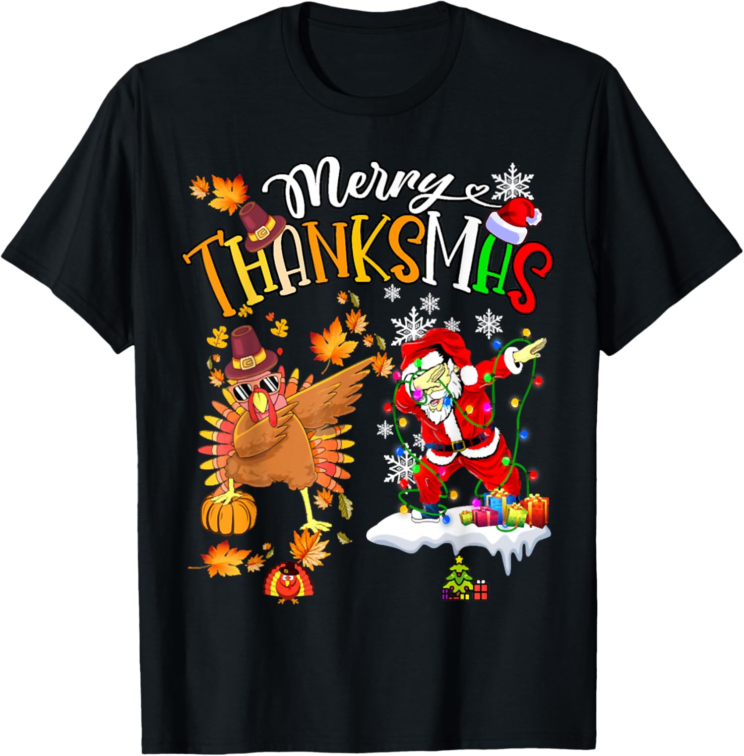 Merry Thanksmas Thanksgiving Christmas, Turkey Santa Dabbing